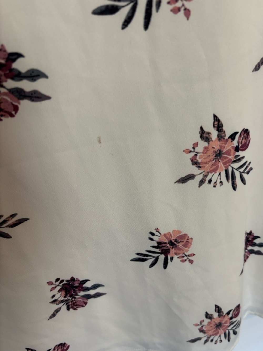 Cream Floral Slip Dress with Pink Rose Print - Picture 5 of 5